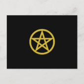 Gold Circlated Pentagram, Halloween-Party Einladungspostkarte (Vorderseite)