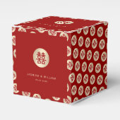 Gold Circle Double Happiness Chic Chinese Wedding Geschenkschachtel (Vorderseite)