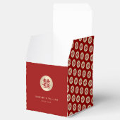 Gold Circle Double Happiness Chic Chinese Wedding Geschenkschachtel (Geöffnet)
