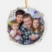 Gold Circle Family Foto Weihnachten Keramik Ornament (Vorne)