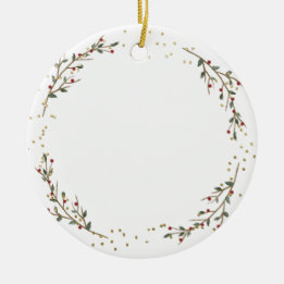 Gold Circle Family Foto Weihnachten Keramik Ornament