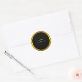 Gold Circle Glitzer Rings Border Minimalistic Runder Aufkleber (Umschlag)