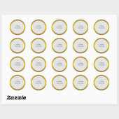 Gold Circle Glitzer Rings Border Minimalistic Runder Aufkleber (Blatt)
