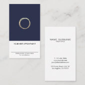 Gold Circle Midnight Blue Ernennung Vertikal Visitenkarte (Vorne/Hinten)