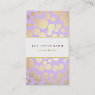Gold Circle Pattern Lavender Beauty Salon Visitenkarte