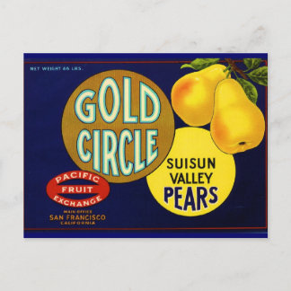 Gold Circle Pears Postkarte