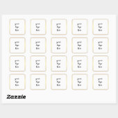 Gold Circle Rings Border Glitzer Custom Logo Class Quadratischer Aufkleber (Blatt)