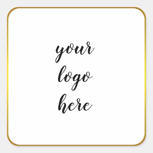Gold Circle Rings Border Glitzer Custom Logo Class Quadratischer Aufkleber (Vorderseite)