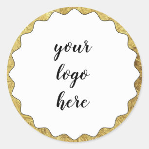 Gold Circle Rings Border Glitzer Custom Logo Clubs Runder Aufkleber