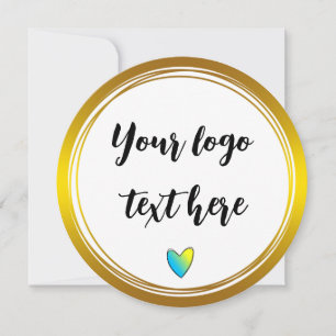 Gold Circle Rings Border Glitzer Custom Logo Einladung