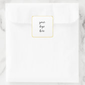 Gold Circle Rings Border Glitzer Custom Logo Quadratischer Aufkleber (Tasche)