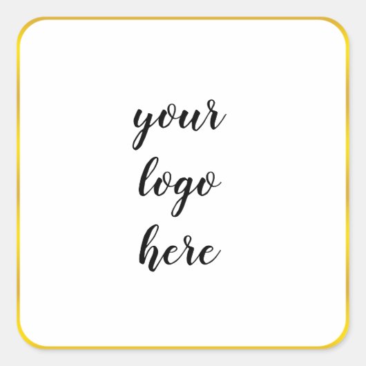 Gold Circle Rings Border Glitzer Custom Logo Quadratischer Aufkleber (Vorderseite)