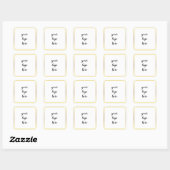 Gold Circle Rings Border Glitzer Custom Logo Quadratischer Aufkleber (Blatt)