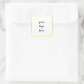Gold Circle Rings Border Glitzer Custom Logo Quadratischer Aufkleber (Tasche)