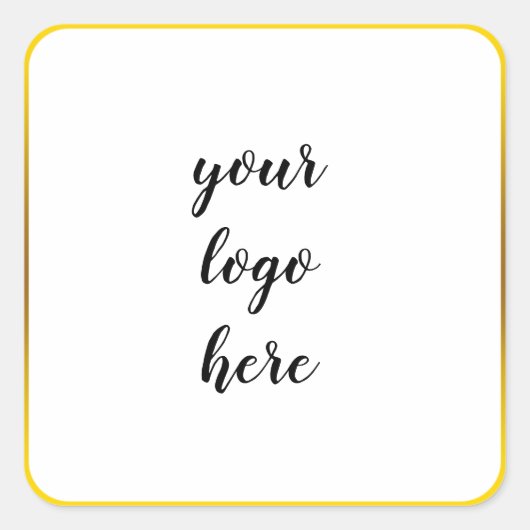 Gold Circle Rings Border Glitzer Custom Logo Quadratischer Aufkleber (Vorderseite)