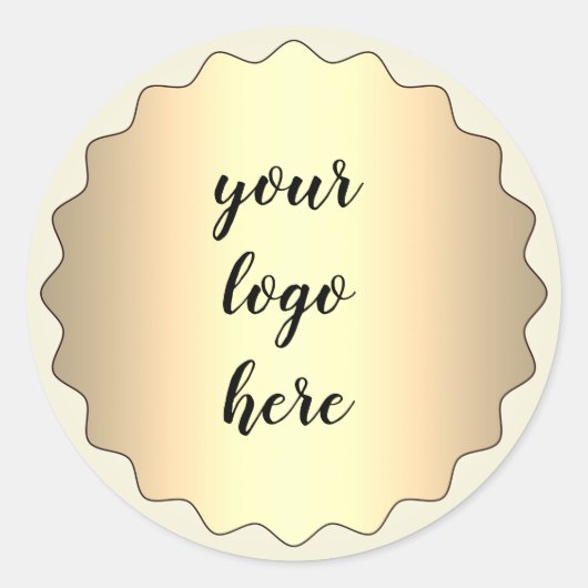 Gold Circle Rings Border Glitzer Custom Logo Runder Aufkleber (Vorderseite)
