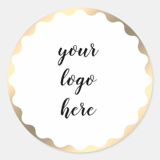 Gold Circle Rings Border Glitzer Custom Logo Runder Aufkleber (Vorderseite)