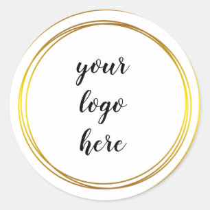 Gold Circle Rings Border Glitzer Custom Logo Runder Aufkleber