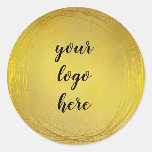 Gold Circle Rings Border Glitzer Custom Logo Runder Aufkleber (Vorderseite)