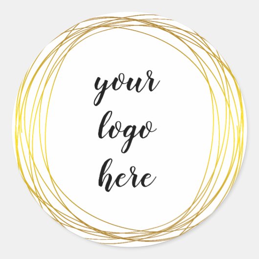 Gold Circle Rings Border Glitzer Custom Logo Runder Aufkleber (Vorderseite)