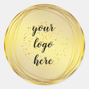 Gold Circle Rings Border Glitzer Custom Logo Runder Aufkleber