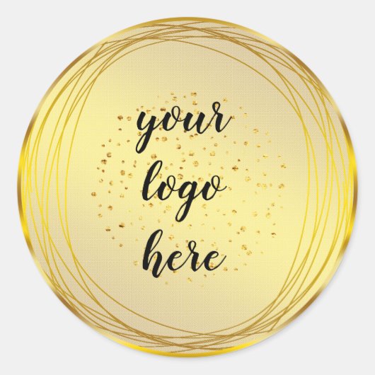 Gold Circle Rings Border Glitzer Custom Logo Runder Aufkleber (Vorderseite)
