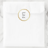 Gold Circle Rings Border Glitzer Custom Logo Runder Aufkleber (Tasche)
