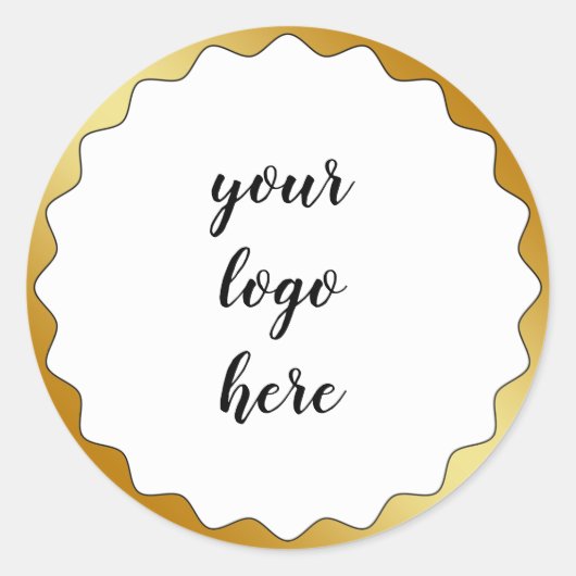Gold Circle Rings Border Glitzer Custom Logo Runder Aufkleber (Vorderseite)