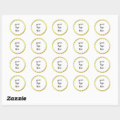 Gold Circle Rings Border Glitzer Custom Logo Runder Aufkleber (Blatt)