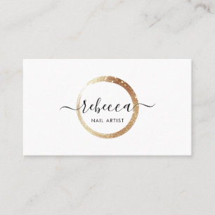 Gold Circle Schriftname Make-up Nägel Schönheit Visitenkarte