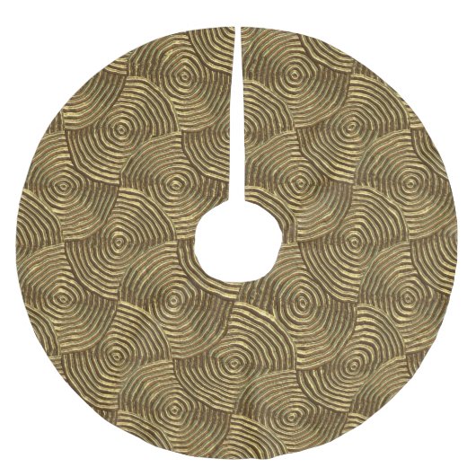 Gold Circle Texture: Abstrakt nahtlos. Polyester Weihnachtsbaumdecke (Vorderseite)