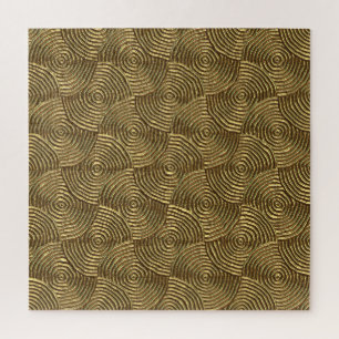 Gold Circle Texture: Abstrakt nahtlos. Puzzle