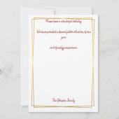 Gold Circle & Warm Red Family Foto Weihnachtskarte Einladung (Rückseite)