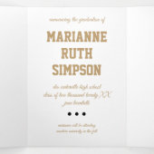 Gold Circles 5-Foto-Abschluss Dreifach Gefaltete Einladung (Innenseite Mitte)