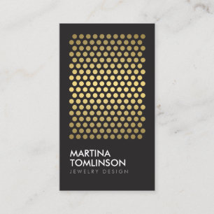 Gold Circles auf der Black Designer Business Card Visitenkarte