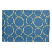 Gold Circles & Bright Blue Modern Kissenbezug (Rückseite)