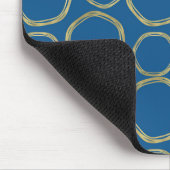 Gold Circles & Bright Blue Modern Mousepad (Ecke)
