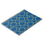 Gold Circles & Bright Blue Modern Notizblock (Linke Seite)