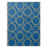 Gold Circles & Bright Blue Modern Notizblock (Vorderseite)