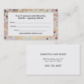 Gold Circles Confetti Salon Rabattcoupon Rabattkarte (Vorne/Hinten)