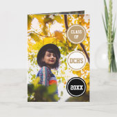 Gold Circles Foto Abschluss Einladung (Vorderseite)