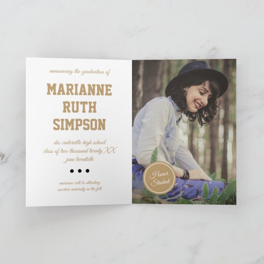 Gold Circles Foto Abschluss Einladung (Innenseite)