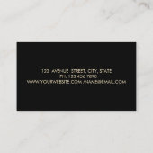 Gold Circles Glitter Whisk Black Visitenkarte (Rückseite)