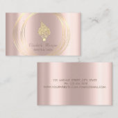 Gold Circles Glitter Whisk Rose Gold Visitenkarte (Vorne/Hinten)
