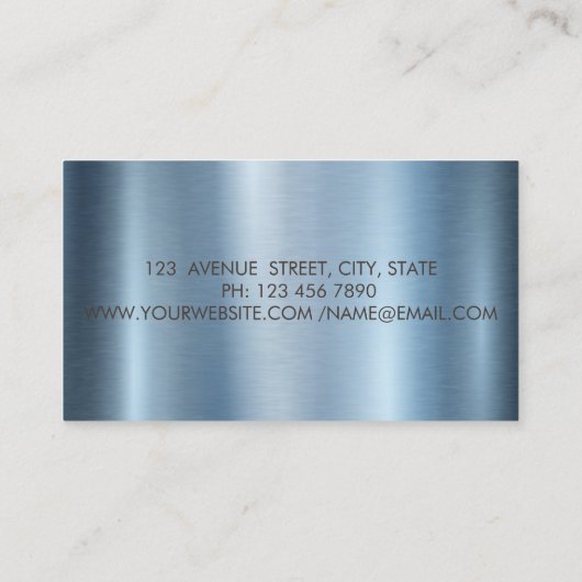 Gold Circles Lotus Blue Zen Stones Metallic Visitenkarte (Rückseite)