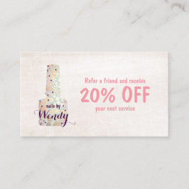 Gold Circles Nail Salon Manicurist-Referenz Empfehlungskarte