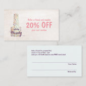 Gold Circles Nail Salon Manicurist-Referenz Empfehlungskarte (Vorne/Hinten)