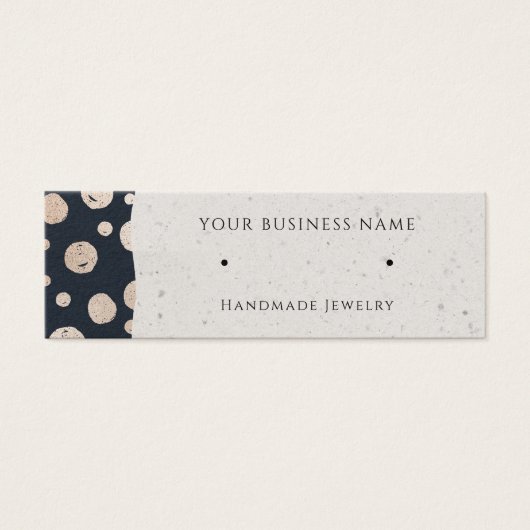 Gold Circles Navy Rose Ohrensichtkarten (Vorderseite)