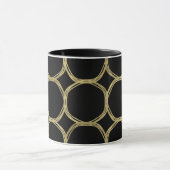 Gold Circles und Black Modern Chic Glam Tasse (Zentrum)