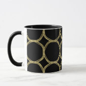Gold Circles und Black Modern Chic Glam Tasse (Links)